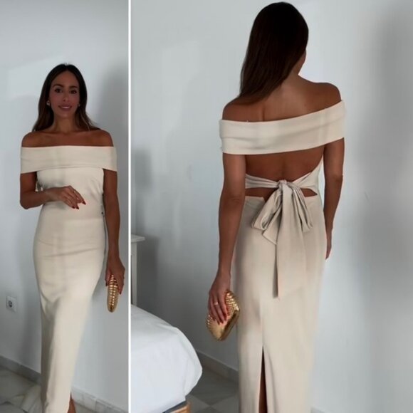 ZARA STRAPLESS MIDI DRESS - Picture 2 of 7